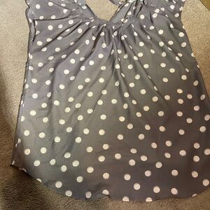 Polka Dot Women's Top - Gray and White